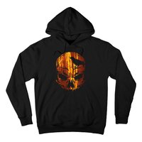 Orange Skull Crow Skeleton Horror Scary Halloween Costume Hoodie