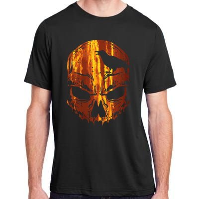 Orange Skull Crow Skeleton Horror Scary Halloween Costume Adult ChromaSoft Performance T-Shirt