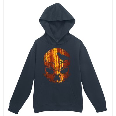 Orange Skull Crow Skeleton Horror Scary Halloween Costume Urban Pullover Hoodie