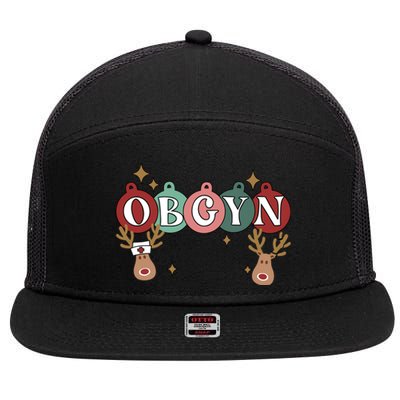 Obgyn Squad Christmas Delivery Ob Nurse Medical Assistant Gift 7 Panel Mesh Trucker Snapback Hat