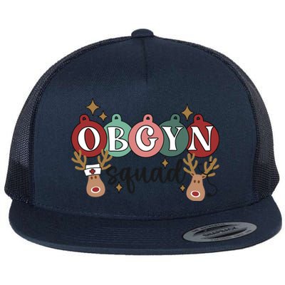 Obgyn Squad Christmas Delivery Ob Nurse Medical Assistant Gift Flat Bill Trucker Hat