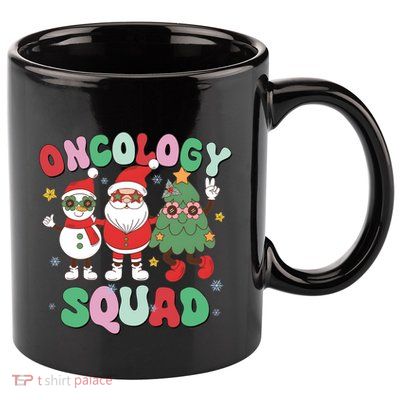 Oncology Squad Christmas Retro Professional Cancer Sleigher Gift 11oz C Handle Ceramic Mug