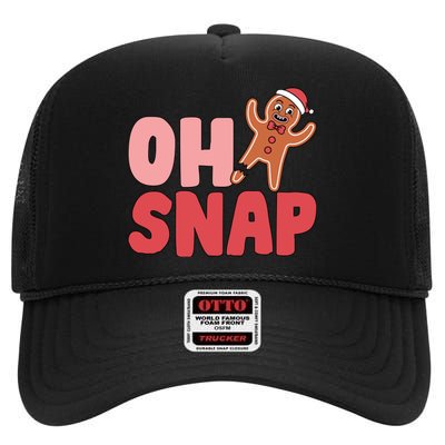 Oh Snap Christmas Funny High Crown Mesh Back Trucker Hat