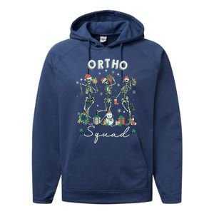 Ortho Squad Christmas Skeleton Orthopedics Nurse Rn Crew Cute Gift Performance Fleece Hoodie