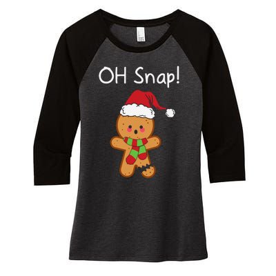 Oh Snap Christmas Women's Tri-Blend 3/4-Sleeve Raglan Shirt