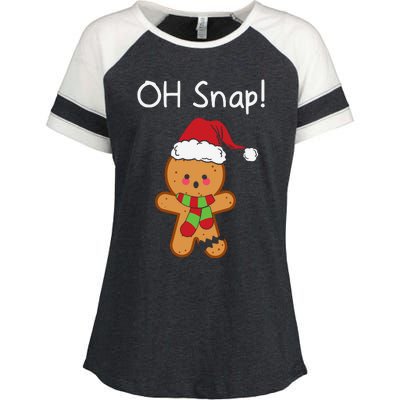 Oh Snap Christmas Enza Ladies Jersey Colorblock Tee