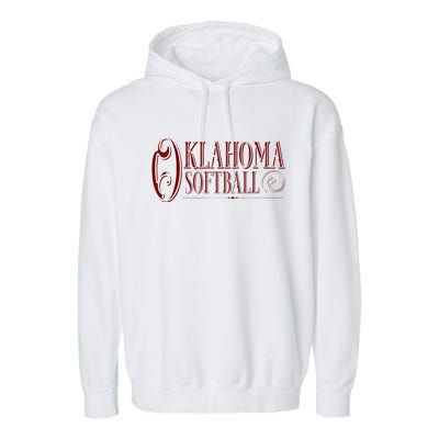 Oklahoma Softball College School Local State Teams Garment-Dyed Fleece Hoodie