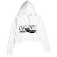 Obs Single Cab Truck Old Body Style Retro Vintage Ck Truck Crop Fleece Hoodie