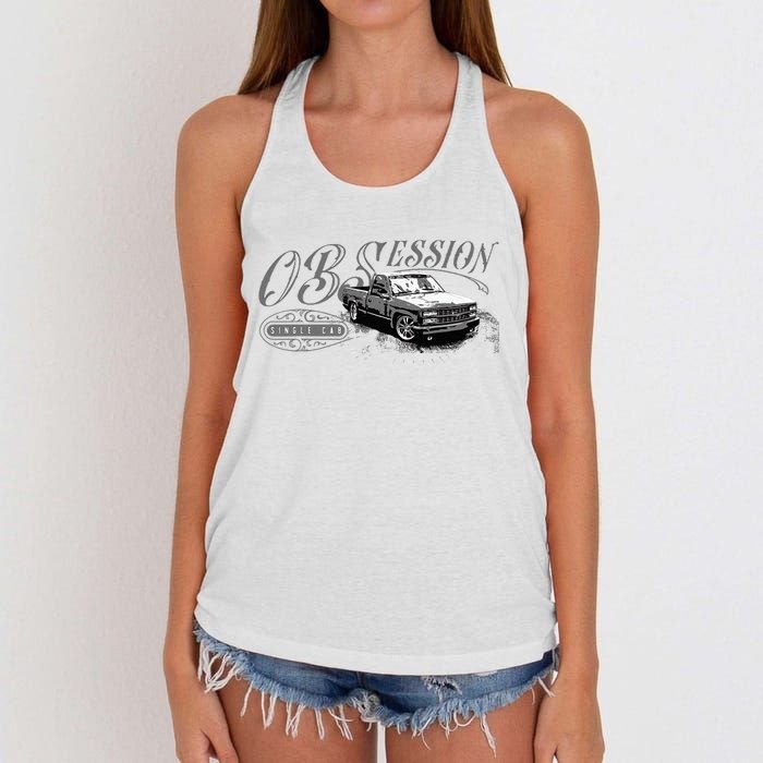 Obs Single Cab Truck Old Body Style Retro Vintage Ck Truck Women's Knotted Racerback Tank