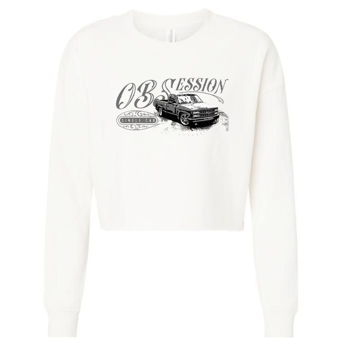 Obs Single Cab Truck Old Body Style Retro Vintage Ck Truck Cropped Pullover Crew