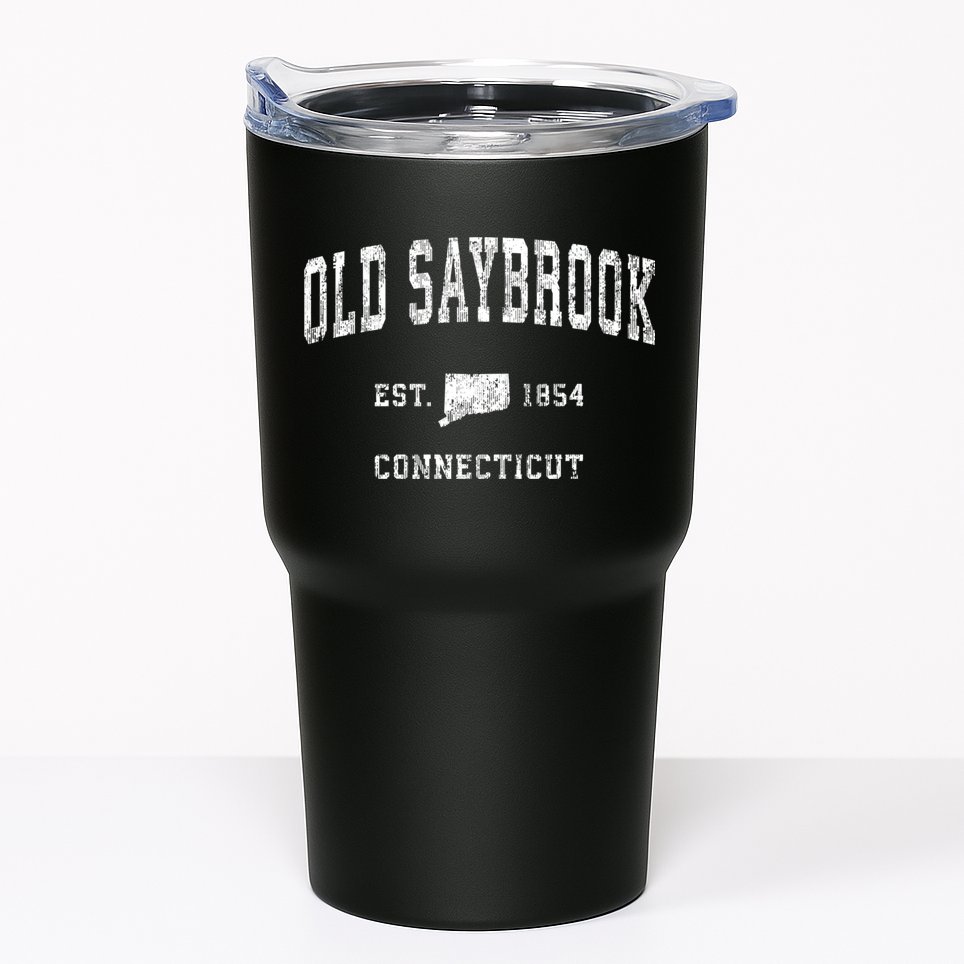 Old Saybrook Connecticut Ct Vintage Athletic Sports Tumbler