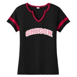 Oregon Sports Classic Varsity College Style Ladies Halftime Notch Neck Tee