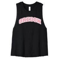 Oregon Sports Classic Varsity College Style Women's Racerback Cropped Tank