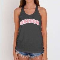 Oregon Sports Classic Varsity College Style Women's Knotted Racerback Tank