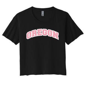 Oregon Sports Classic Varsity College Style Women's Crop Top Tee