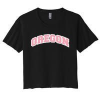 Oregon Sports Classic Varsity College Style Women's Crop Top Tee