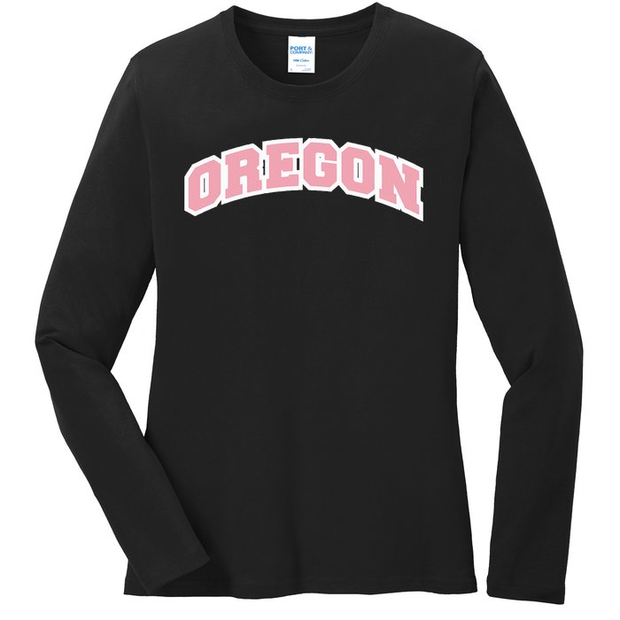 Oregon Sports Classic Varsity College Style Ladies Long Sleeve Shirt