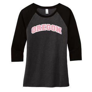 Oregon Sports Classic Varsity College Style Women's Tri-Blend 3/4-Sleeve Raglan Shirt