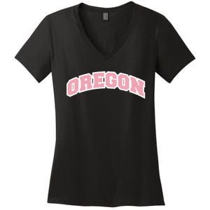 Oregon Sports Classic Varsity College Style Women's V-Neck T-Shirt