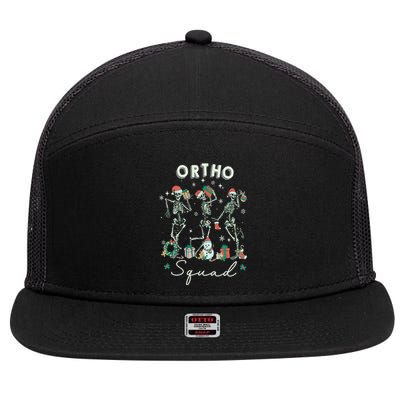 Ortho Squad Christmas Skeleton Orthopedics Nurse Rn Crew Gift 7 Panel Mesh Trucker Snapback Hat