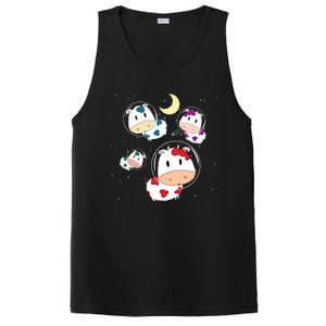 Outer Space Cute Kawaii Moo Cows Astronauts Ushi Moon Stars Great Gift PosiCharge Competitor Tank