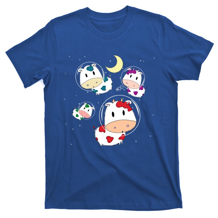 Outer Space Cute Kawaii Moo Cows Astronauts Ushi Moon Stars Great Gift T-Shirt