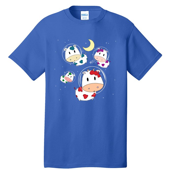 Outer Space Cute Kawaii Moo Cows Astronauts Ushi Moon Stars Great Gift Tall T-Shirt