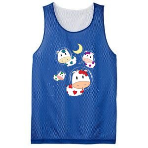 Outer Space Cute Kawaii Moo Cows Astronauts Ushi Moon Stars Great Gift Mesh Reversible Basketball Jersey Tank