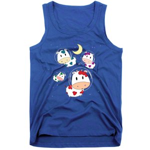 Outer Space Cute Kawaii Moo Cows Astronauts Ushi Moon Stars Great Gift Tank Top