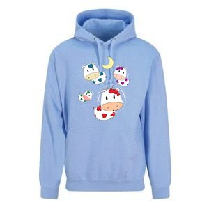 Outer Space Cute Kawaii Moo Cows Astronauts Ushi Moon Stars Great Gift Unisex Surf Hoodie