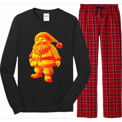 Orange Santa Claus A Funny Holiday Long Sleeve Pajama Set