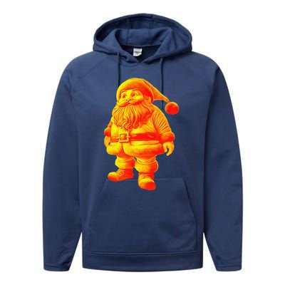 Orange Santa Claus A Funny Holiday Performance Fleece Hoodie