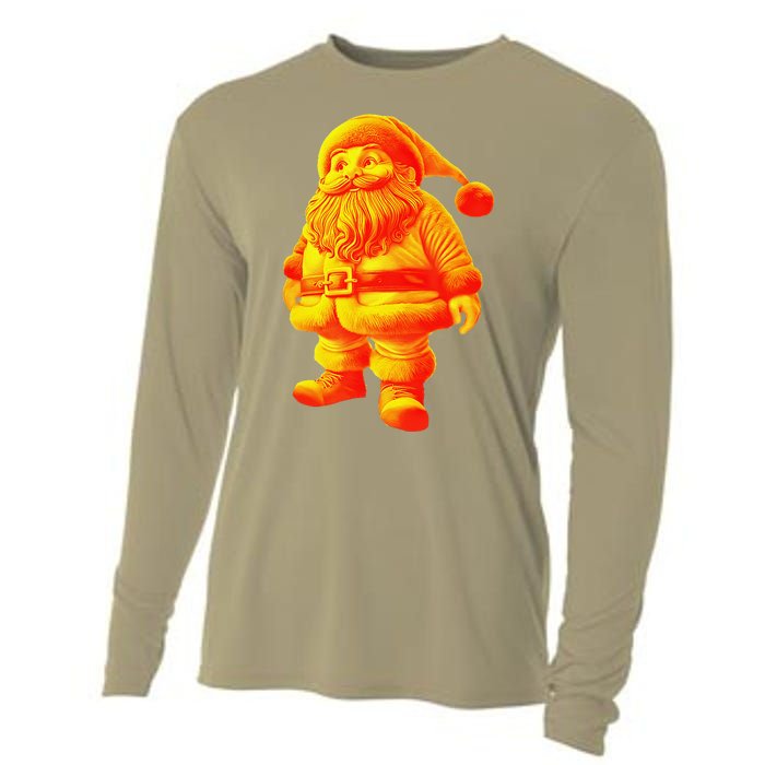 Orange Santa Claus A Funny Holiday Cooling Performance Long Sleeve Crew