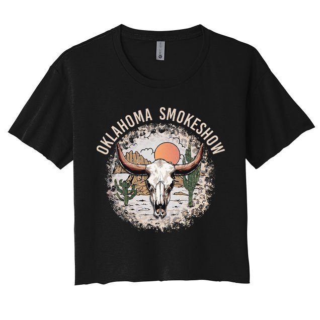 Oklahoma Smokeshow Deserts West Cactus Women's Crop Top Tee