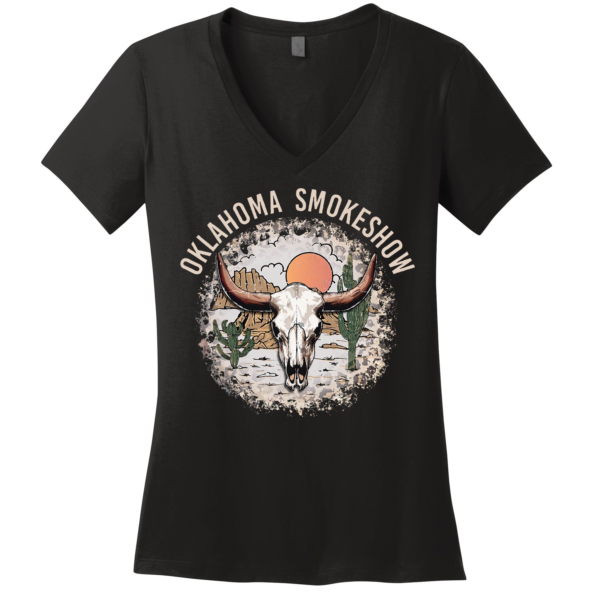 Oklahoma Smokeshow Deserts West Cactus Women's V-Neck T-Shirt