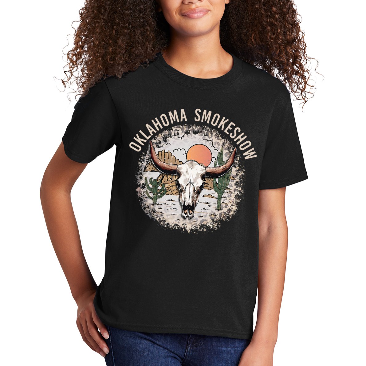 Oklahoma Smokeshow Deserts West Cactus Kids T-Shirt