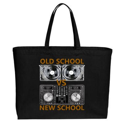 Old School Dj Vs New School Dj  Housedance Music Cotton Canvas Jumbo Tote