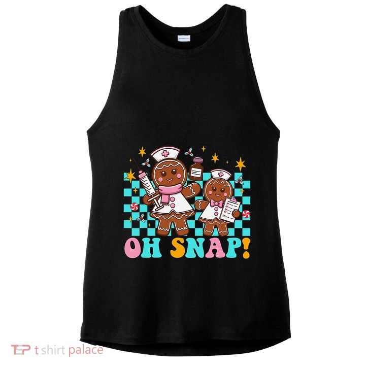 Oh Snap Doctor & Nurse Christmas Nurses Ugly Xmas Sweater Ladies PosiCharge Tri-Blend Wicking Tank