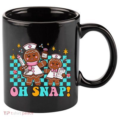 Oh Snap Doctor & Nurse Christmas Nurses Ugly Xmas Sweater 11oz C Handle Ceramic Mug