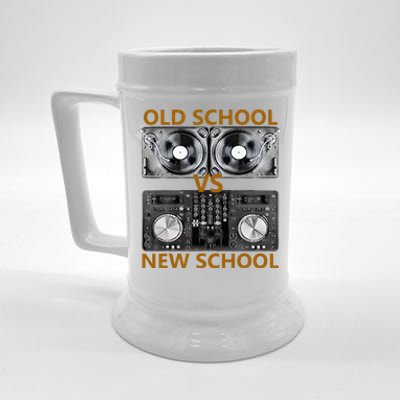 Old School DJ VS New School DJ HouseDance Music Beer Stein