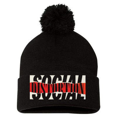 Official Social Distortion Torn Logo Pom Pom 12in Knit Beanie