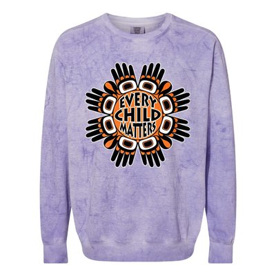 Orange Shirt Day Canada Marple Leaf Every Child Matters Colorblast Crewneck Sweatshirt