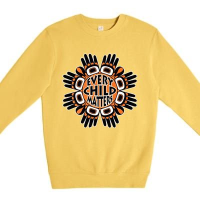 Orange Shirt Day Canada Marple Leaf Every Child Matters Premium Crewneck Sweatshirt