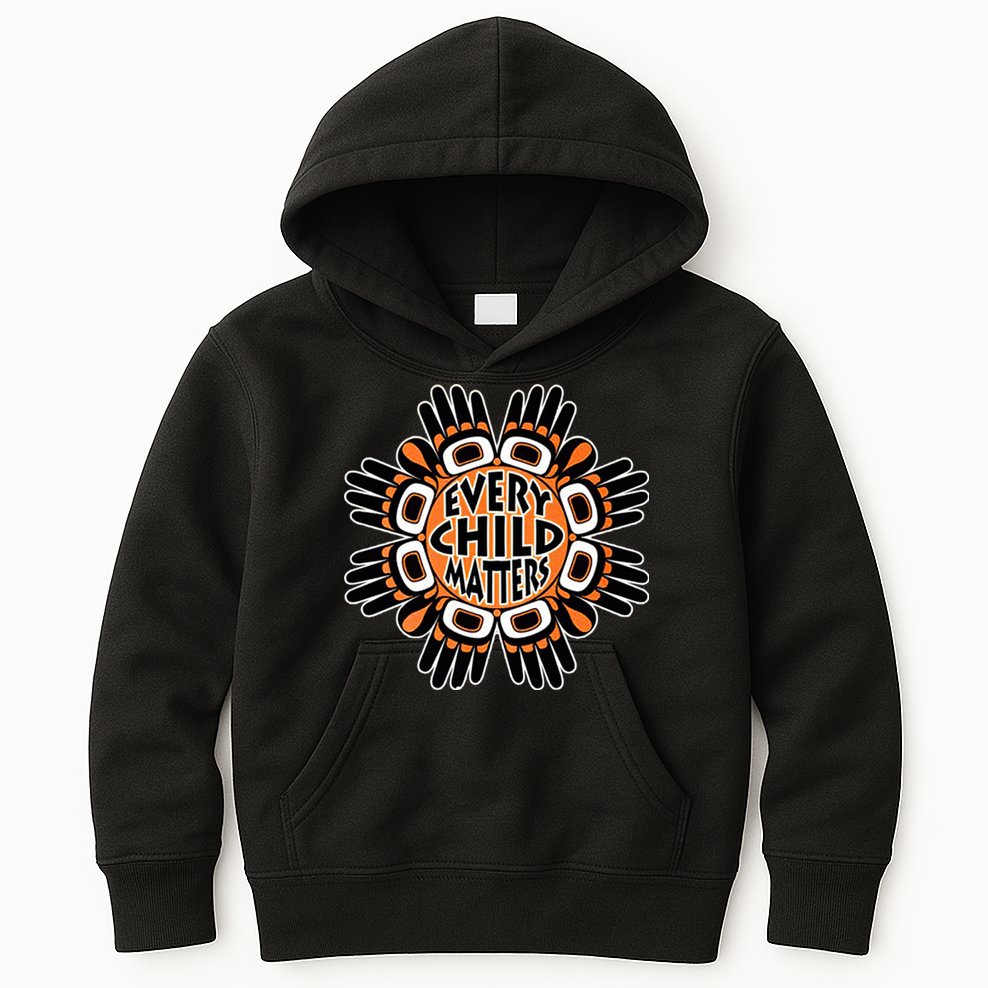 Orange Shirt Day Canada Marple Leaf Every Child Matters Kids Hoodie