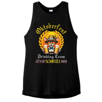 Oriental Shorthair Drinking Team LetS Get Schnitzel Faced Ladies PosiCharge Tri-Blend Wicking Tank