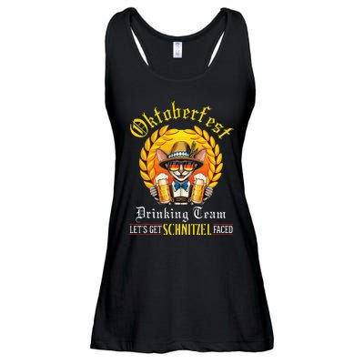 Oriental Shorthair Drinking Team LetS Get Schnitzel Faced Ladies Essential Flowy Tank