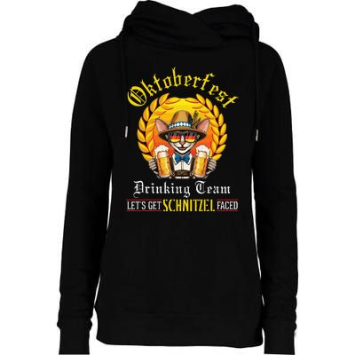 Oriental Shorthair Drinking Team LetS Get Schnitzel Faced Womens Funnel Neck Pullover Hood