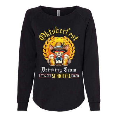 Oriental Shorthair Drinking Team LetS Get Schnitzel Faced Womens California Wash Sweatshirt