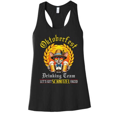 Oriental Shorthair Drinking Team LetS Get Schnitzel Faced Women's Racerback Tank