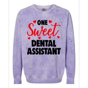 One Sweet Dental Assistant Funny Valentines Day Gift Colorblast Crewneck Sweatshirt